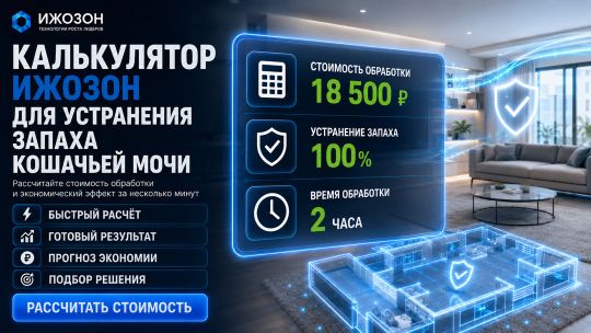 Калькулятор удаления запаха кошачьей мочи: дезинфекция, разрушение молекул запаха — технология ИжОзон