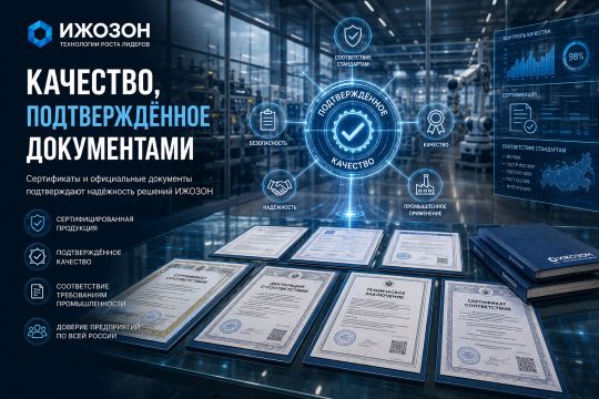 Скан-копии официальных сертификатов соответствия на озонаторы ИжОзон: ГОСТ, декларация ЕАЭС, экспертное заключение СЭС, пожарный сертификат